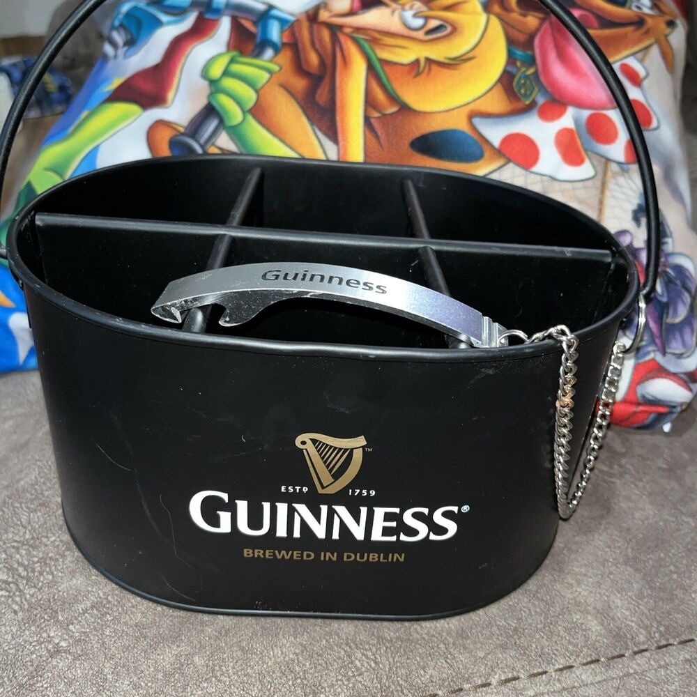 Guinness Metal Beer Holder  6-pack With Opener